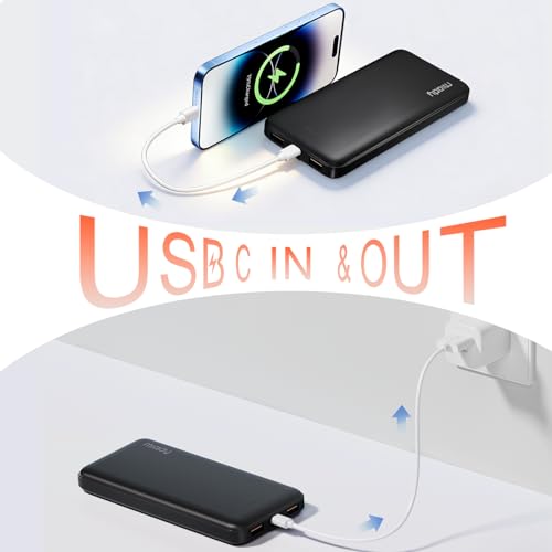 Miady 2-Pack Portable Charger 10000mAh Power Bank 22.5W Travel Battery Pack - color: White+White