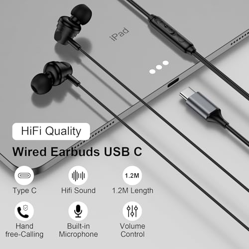 Type C Earphones Wired Headphones for Google Pixel 10a 10 Pro XL 10 9a 9 8 7 6 USB C Earbuds Wired Headphones 2 Pack for iPhone 17e 17 Pro Max 16 15, Samsung S26 Ultra S25 Android with Microphone