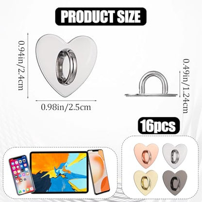 Qianyu 16 Pcs Cell Phone Ring Holder Grips 360° Rotation Finger Ring Stand