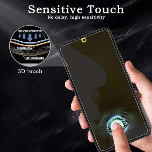 Privacy Screen Protector for Samsung Galaxy S22/S23 5G, Shatterproof Tempered Glass Accessories, Anti Spy Tempered Glass Film, Case Friendly Ultra Resistant 9H Hardness Anti-Glare HD Black -2 Pack