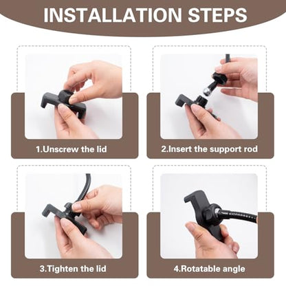SnowTing Gooseneck Phone Holder, 360-degree Rotating Flexible Adjustable Long Arm Phone Mount Clip Lazy Bracket for Desk, Table, Bed, Bedside, Headboard, Fill Light Pole, Microphone Stand