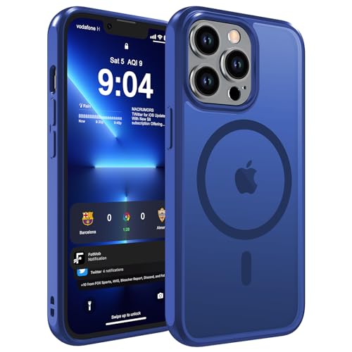 WRJ Magnetic Matte Case for iPhone 15 Pro Max 6.7-Inch,Blue | Compatible with Magsafe,Military Grade Drop Protection,Slim Translucent Anti-Fingerprints Shockproof Protective Phone Case - color: Blue, size: For Iphone 15 Pro Max 6.7 Inch