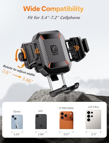 Kewig Anti-Theft Motorcycle Phone Mount with Vibration Dampener