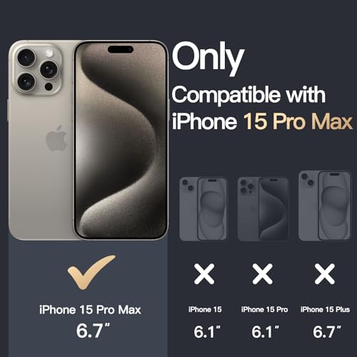 JETech Case for iPhone 15 Pro Max 6.7-Inch, Non-Yellowing Shockproof Phone Bumper Cover, Anti-Scratch Clear Back (Natural Titanium) - color: Natural Titanium, size: iPhone 15 Pro Max