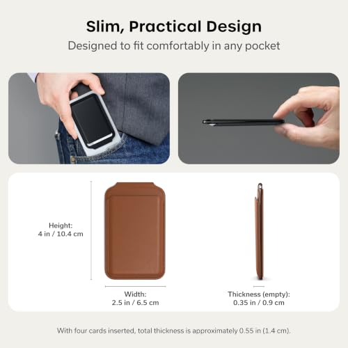 Satechi MagSafe Wallet Stand, Card Holder, NFC Pass-Through - color: Brown