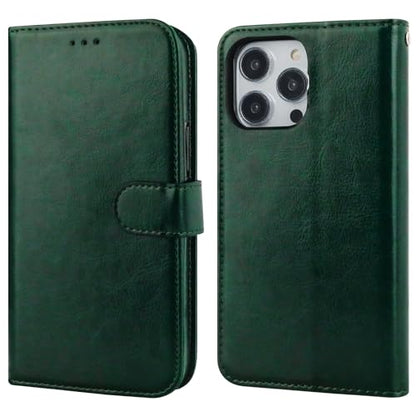 Bocasal Detachable Wallet Case Card Holder for iPhone 15 Pro, Green | RFID Blocking Kickstand Card Slots Holder PU Leather Magnetic Shockproof Wrist Strap Removable Flip Protective Cover 6.1 inch - color: Green
