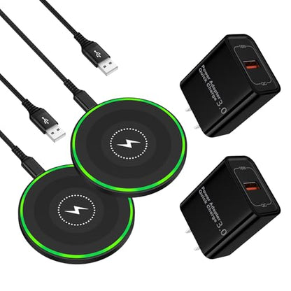 15W Wireless Charger for Motorola Fast Charging Pad for Moto G Power (2025) - color: 2pcs Black