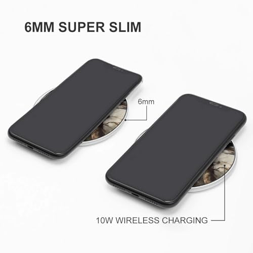 Watercolor of Hawk Sitting in The Tree Wireless Charger with USB Cable Qi-Certified 10W Fast Wireless Charging Pad Portable Charging Station Anti-Slip Slim Charger Mat for All Qi-Enabled Phones