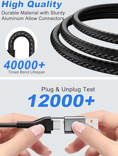 100W 2 USB C Multi Charging Cable for Apple Watch - 10ft USB C Fast Charging Cord with Dual USB-C (100W/10W), Lightning & Magnetic Apple Watch Charger, Braided for iPhone 17-14, iPad, Galaxy S24/S23