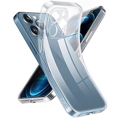 Supdeal Crystal Clear Case for iPhone 12 Pro Max, [Not Yellowing] [Camera Protection] [Military Grade Drop Tested] Transparent Shockproof Protective Soft Silicone Slim Cover, 6.7 inch, Transparent - color: Transparent, size: iPhone 12 Pro Max