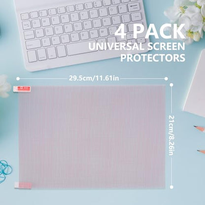 Hianjoo 4-Pack Cut to Fit Screen Protector [295mm×210mm] Universal Plastic Trimmable Screen Protector Sheets, Anti-scratch Cuttable PET Protective Film for Phone, GPS, Smart Watch, Tablet, Camera