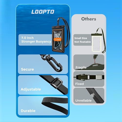 Floating Waterproof Phone Pouch 2 Pack, IP68 Waterproof Phone Case Dry Bag Kayak/Beach/Cruise Travel Essentials, Water Proof Pouch for iPhone 17 16 15 Pro Max, Samsung S25 -7 inch and smaller phones
