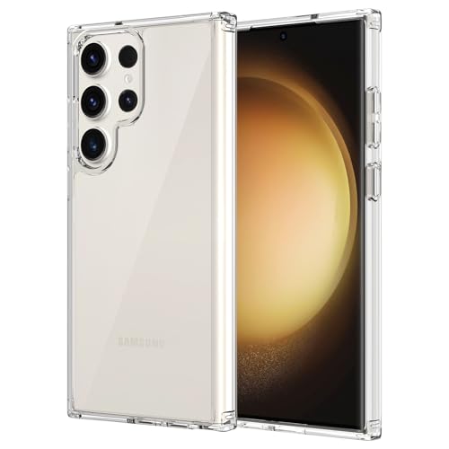 for Samsung Galaxy S23 Ultra Case Clear, 6.8 Inches Heavy Duty Protection Wireless Charging Compatible Lightweight Shockproof Anti-Slip Transparent Protective Phone Cover - color: Clear