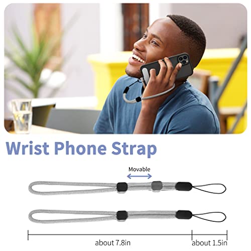 CACOE Phone Lanyard, Gray, 2 Pcs - color: Gray, size: 30"（Neck Strap×1）+8"（Wrist Strap×1）