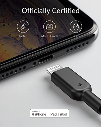 Anker Powerline II Lightning Cable, MFi-Certified (6 ft, Black) - color: Black, size: 6 ft