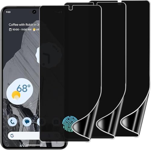 3 Pack Privacy Screen Protector for Google Pixel 8 Pro 6.7", Ultra-Thin Anti-Spy Soft TPU Hydrogel Protective Film for Google Pixel 8 Pro - Self-Healing, Touch Sensitive, Case Friendly - size: Google Pixel 8 Pro