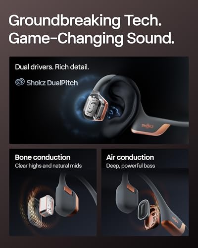 SHOKZ OpenRun Pro 2 Mini Bone Conduction Headphone, Rose Gold, Free Gym Bag - color: Rose Gold, size: Mini
