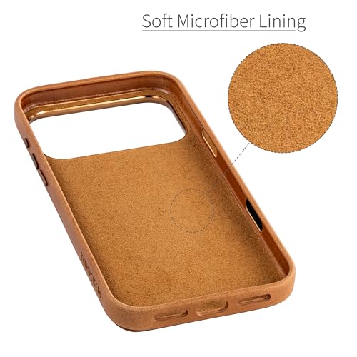 Dockem Genuine Leather Card Case for iPhone 17 Pro Max with Camera Control Button and Stitched-on Wallet with 2 Holder Slots (Light Brown, M2GL) - color: Light Brown, size: 17 Pro Max