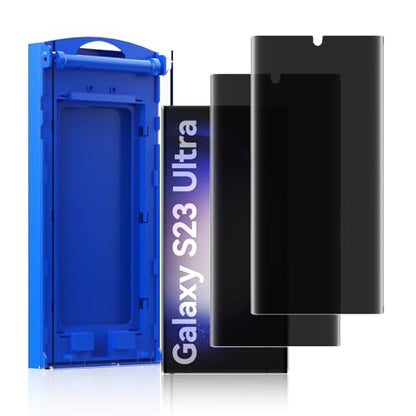 2 Pack Anti-Spy Private Screen Protector Install kit for Samsung Galaxy S23 Ultra 6.8 Inch,Auto-Positioning 3D Curved Full-coverage Flexible Soft TPU Screen Protective Film,Sensitive Touch Ultrathin - color: Galaxy S23 Ultra Black
