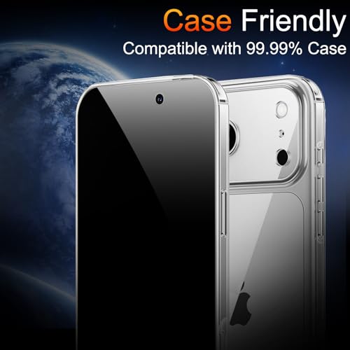 TZGZT Privacy Screen Protectors for iPhone 17 Pro Max, Tempered Glass, HD - color: iPhone 17 Pro Max-3Pack-Black