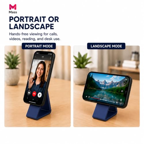 Mass Planet MagSafe Phone Grip, Slim Foldable Holder, One-Hand Stand - Blue - color: BLUE