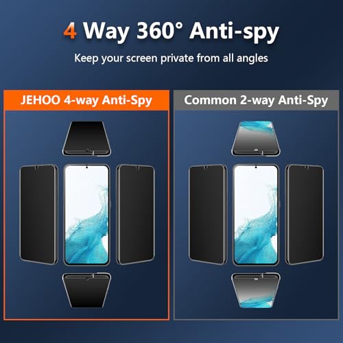 [2 Pack] 4 Way 360 °Matte TPU Privacy Screen Protector for Samsung Galaxy S22 (Not Glass), Fingerprint Sensor Compatible, Anti-Glare Full Adhesive Flexible Film - size: Galaxy S22