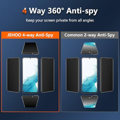 [2 Pack] 4 Way 360 °Matte TPU Privacy Screen Protector for Samsung Galaxy S22 (Not Glass), Fingerprint Sensor Compatible, Anti-Glare Full Adhesive Flexible Film - size: Galaxy S22