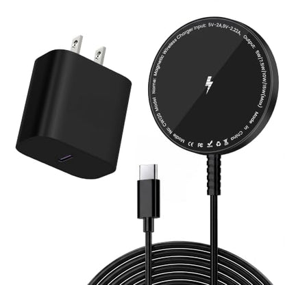 MagSafe Charger Magnetic Wireless Charging iPhone 17-12 & AirPods Pro 4-2 - color: Jet Black
