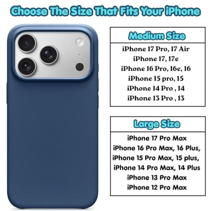마그네틱 클로저 홀스터 아이폰 17 프로 맥스, 16 프로 맥스, 16 플러스, 15 프로 맥스, 15 플러스, 14 프로 맥스, 14 플러스, 13 프로 맥스, 12 프로 맥스용 - 가죽 나일론 벨트 케이스 파우치 (슬림 케이스에 맞음) (라지) - size: Large