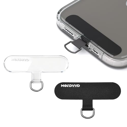 Phone Tether Tab for iPhone, Universal Cell Phone Lanyard Tabs Black Clear
