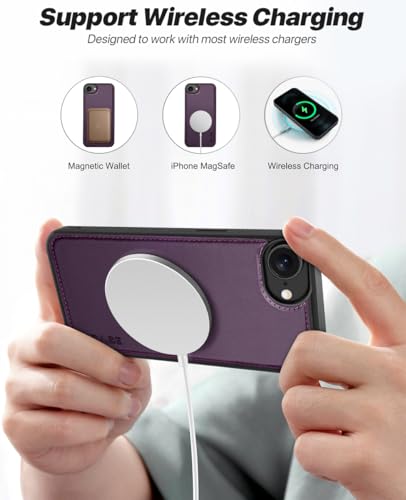 OCASE for iPhone 17e Case/iPhone 16e Detachable Wallet Case with Card Holder, 2 in 1 Pu Leather Flip Folio with RFID Blocking Stand Wrist Strap Shockproof Phone Cover 6.1 Inch 2025, Dark Purple - color: Dark Purple, size: iPhone 16e/ iPhone 17e