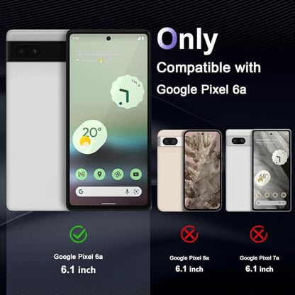 Case for Google Pixel 6a, Military Grade Drop Protection Phone Case, Yellowing Resistant, Anti-Scratch Hard PC Back, Shockproof Hard Ultra-Thin Protective Cover, Clear - size: Google Pixel 6a