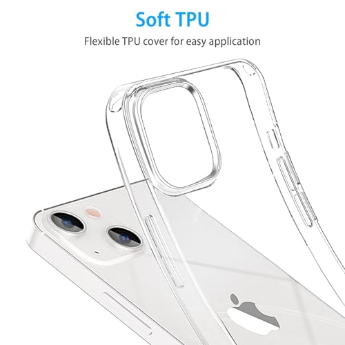 JJGoo Compatible with iPhone 13 Case Clear, 2.5mm Thickness Heavy Duty Transparent Soft Anti-Scratch Shockproof Protective Phone Bumper Phone Cases for iPhone 13 - color: Clear Heavy Duty