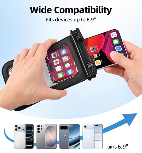 Floating Waterproof Phone Pouch 2 Pack, IP68 Dry bag Case for 6.9" Phones | Waterproof Phone Case,Floats in Water&Touchscreen,Underwater Shooting,Fits iPhone/Samsung,for Snorkeling,Beach,Kayak, Cruise - size: 7.0 inch, 2 Pcs Waterproof Pouch
