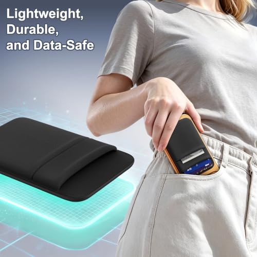 SHANSHUI Wallet for Magsafe, Stretchy Magnetic Phone Wallet Card Holder for Back of Phone Compatible with iPhone 17/16/15/14/13/12 Mini/Plus/Pro/Pro Max - color: 2700Gs Black
