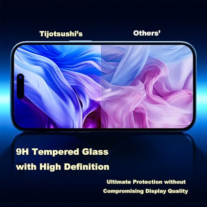 2-Pack Privacy Screen Protector for iPhone 15 Plus, Anti-Spy Tempered Glass, 3D Curved Edges, 3X Shatterproof, Easy Installation Tool, Full Coverage Case Friendly