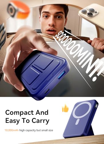 for MagSafe Power Bank 10000mAh, Magnetic Portable Charger - color: Dark Blue