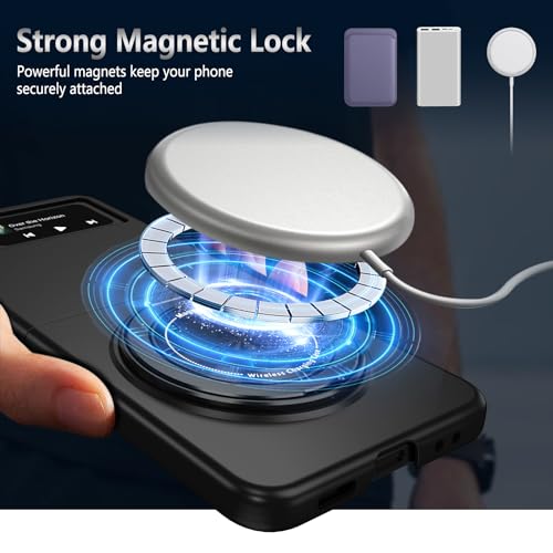 Magnetic Case for Samsung Galaxy Z Flip 4, [Compatible with MagSafe] Military Grade Shockproof Slim fit Samsung Z Flip 4 Phone Case with Magnetic Ring Kickstand, Black - color: Black, size: Samsung Galaxy Z Flip 4