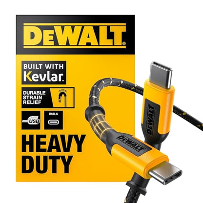 DEWALT Heavy Duty USB C Cable, Jobsite 60 Watt USB C Cable 10ft - size: 10 feet