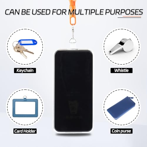 Phone Tether Tab, 10 Pieces Universal Phone Lanyard Patch Without Adhesive with 20 Pieces Swivel Lanyard Snap Hook,Phone Strap Replacement Part for All Full Phone Cases(Transparent) - color: Transparent+Spring Ring