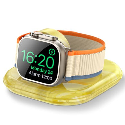for Apple Watch Charger Stand, Magnetic Fast Charging Dock Portable Design - color: Marble Yellow