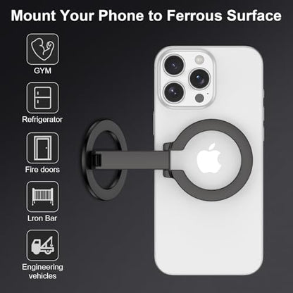 Magnetic Phone Ring Holder with Magsafe, Double Adjustable Finger Ring Grip - color: Black1