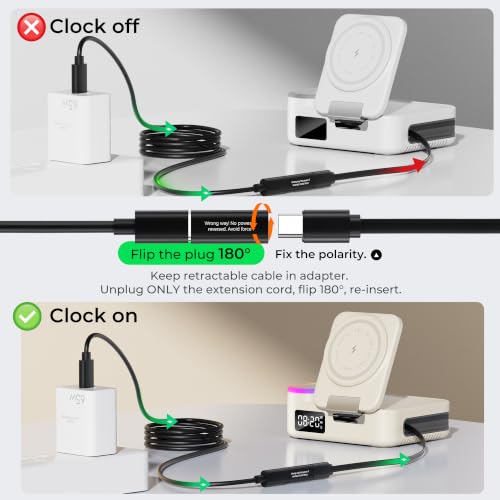 8-in-1 Foldable Wireless Charging Station for Apple Devices with Clock, 65W - color: Beige