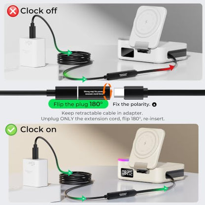 8-in-1 Foldable Wireless Charging Station for Apple Devices with Clock, 65W - color: Beige