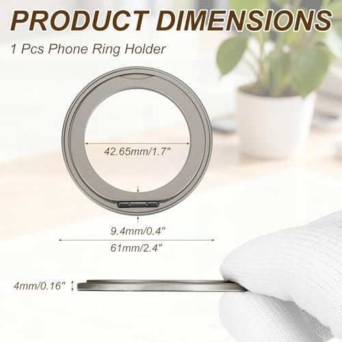 PATIKIL Phone Ring Holder, Metal 360 Rotation Magnetic Phone Grip Holder Stand with Adhesive Backing Smartphone Finger Grip Kickstand for Tablet Case Car Mount Accessory, Gray - color: Gray