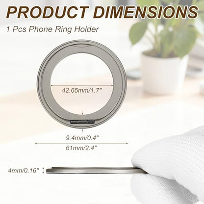 PATIKIL Phone Ring Holder, Metal 360 Rotation Magnetic Phone Grip Holder Stand with Adhesive Backing Smartphone Finger Grip Kickstand for Tablet Case Car Mount Accessory, Gray - color: Gray