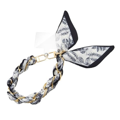 ZOOEASS Phone Wrist Lanyard Gold Metal Scarf Phone Charm Strap with Tether Tab Women Phone Chain Accessories for Handbags - color: Style 8