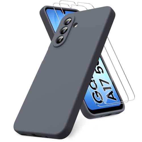 Vansdon for Samsung Galaxy A17 4G/5G Case-Dark Gray | Soft TPU Liquid Silicone Phone Case with 2 Screen Protectors, Military-Grade Protection Shockproof Slim Phone Cover - color: Dark Gray, size: Samsung Galaxy A17 4G/5G