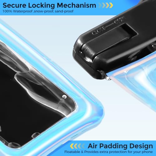 ProCase 2 Pack Floating Waterproof Phone Pouch, IPX8 Dry Bag for 7" Phones | Fits iPhone 17/16/15/14, Galaxy S24/S23 & Pixel 8/7. Touchscreen Waterproof Pouch for Swimming, Diving & Snow -Sparkle - color: Sparkle
