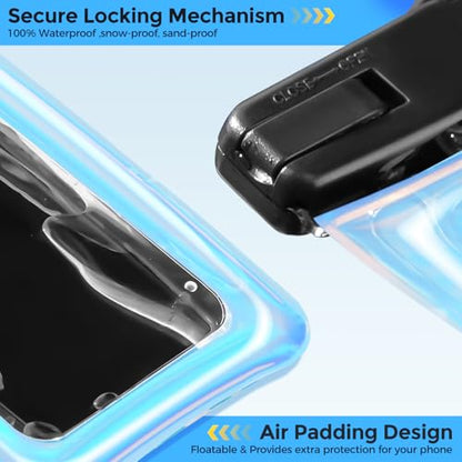 ProCase 2 Pack Floating Waterproof Phone Pouch, IPX8 Dry Bag for 7" Phones | Fits iPhone 17/16/15/14, Galaxy S24/S23 & Pixel 8/7. Touchscreen Waterproof Pouch for Swimming, Diving & Snow -Sparkle - color: Sparkle